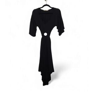 y2k Dress Zapelle XS Black Open Back Black Goth Whimsy Midi